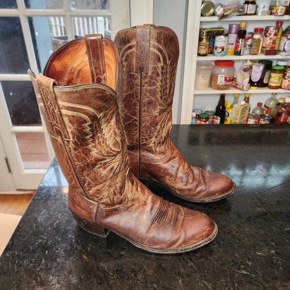 Lucchese Men's Clint Mad Dog Goat Round Toe Cowboy Boots. Size 8 2E. NO RETURNS. - Picture 7 of 8